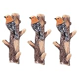 Yardwe 3 Stück Vogelhaken Vertikale Garderobe Schlüsselaufhänger Haken Rustikale Haken Badezimmer Kleiderbügel Berg Kinderzimmer Dekor Harz Vogel Kleiderhaken Kleiderbügel Rack Home