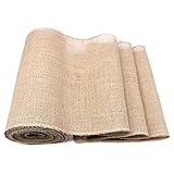 Donken Jute Tischläufer Juteband 30cm breit Tischband Natur Meterware Jutestoff Vintage Tischdeko Hochzeitsdeko für Hochzeit Festival Weihnachten Dekoration und Pflanzenschutz, 30cmx10m