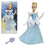 Disney Store Offizielle Cinderella-Puppe für Kinder, Cinderella, 29 cm, vollbewegliche Puppe im Glitzerkleid mit Schuhen, Langen Handschuhen, Halsband und Haarbürste, geeignet ab 3 Jahren