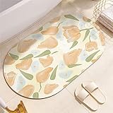Absorbierender Badematte Badezimmerteppich Badteppich Badvorleger, Waschbarer Rutschfeste FußMatten, Super Absorbierende Schnelltrocknende Badematte füR Badewanne, Duschraum, KüChe 60x100cm, Blumen
