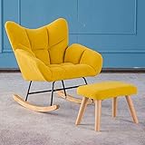 HZH Liegesofa, Schaukelstuhl, Liegestuhl, Schlafzimmer, Wohnzimmer, Sonnenliege, Nickerchen, Lounge-Stuhl, Rückenlehne, Sessel, Lesen, Computerstuhl, Heimbalkon, Freizeitstuhl, Nachttisch (Gelb +