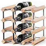 RAXI™ Classic Premium Weinregal aus Holz mit luxuriösem Design, Flaschenregal für 12x Wein Flaschen 32,5x32,5x30 cm