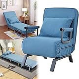 LMYYDES 3 in 1 Schlafsessel, Schlafsofa klappbar, Klappbett, Chaiselongue, Klappsessel, Sofabett, mit Verstellbarer Rückenlehne für Schlafzimmer, Wohnzimmer, Büro,2PCS