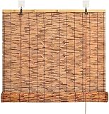 Natür Bambus Rollo Jalousine Bambus Sichtschutz Rollo Bambusrollo Breit Retro Schilf Vorhang Wetterfest Sonnenschutz Rollo Für Terrasse Balkon Vorhang Bambus Outdoor,110x170cm/43x67in