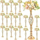 20 Stück Metall-Blumenarrangement-Ständer, Hochzeit, Blumenaufsätze, Ständer, elegante Metall-Blumenvase, Kandelaber, Kerzenhalter für Hochzeit, Empfang, Tischdekoration, Heimdekoration (groß, gold)