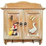 Schlüsselkasten-Wandhalterung, dekorativer amerikanischer Retro-Stil, an der Wand befestigter Schlüsselschrank, einzigartiges Außendekorations-Lagerregal, Schlüssel ( Color : Natural Color E , Size :