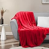 RUIKASI Kuscheldecke flauschig Decke Sofa - warm Decke Fleece Rot für Couch, große Wohndecke 230x270 cm weich als Sofaüberwurf Decke Couchdecke