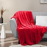 RUIKASI Kuscheldecke flauschig Decke Sofa - warm Decke Fleece Rot für Couch, große Wohndecke 230x270 cm weich als Sofaüberwurf Decke Couchdecke