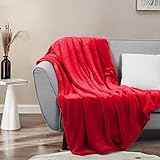 RUIKASI Kuscheldecke flauschig Decke Sofa - warm Decke Fleece Rot für Couch, große Wohndecke 230x270 cm weich als Sofaüberwurf Decke Couchdecke