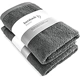 herzbach home Luxus Saunatuch 2er Set Premium Qualität aus 100% natürliche Baumwolle 80 x 200 cm 600 g/m² (Anthrazit)