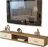 TV-Schrank, TV-Lowboard, schwebende Regale, an der Wand montierte TV-Medienkonsole, 100/120/140/160 cm, schwebende TV-Set-Top-Box-Regale aus Holz, sparen Platz auf dem Boden und sind leicht