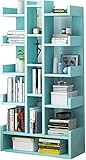 NAKEAH Bücherregal Boden Haushalt Einfaches Regal Einfache Moderne Studenten Bücherregal Büroschrank Bücherregale (Farbe: Weiß) (Color : Blu)