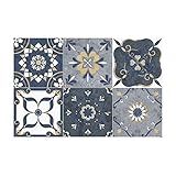 Mumuj 6 Stück 3D Gitterkristallkeramikkleide aus Peel and Stock Wandaufkleber für die Wand, wasserdicht, selbstklebend Wandtattoo Mit Blüten (E, One Size)