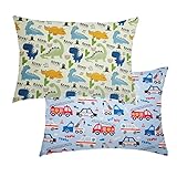 Kinder Kissenbezug 2 Stück, 100% Baumwolle Baby Kissenbezu, 40x60 cm Kissenbezug Weich Atmungsaktiv für Jungen Mädchen Bettwäsch Babykissen Bezug mit Umschlag