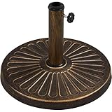 Yaheetech Sonnenschirmständer Garten Schirmhalter Schirmgewicht Rund Balkonschirmständer für Schirmstöcke bis 38-48 mm, 10 KG