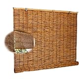 Bambus Rollos füR Fenster Bambusrollo Outdoor Wetterfest Rollo Sichtschutz Senkrechtmarkise AußEn Sonnenschutzrollos Atmungsaktiv Jalousie Outdoor füR Fenster TüR Terrasse Garten ( Size : 140*250cm/55