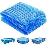 TOSANEO Pool Solarabdeckplane Rund Ø 244 cm Poolheizung Solarfolie 120 µm Solarplane Poolsolarplane Solar Heizung Solarabdeckung Wärmeplane Folie Blau zuschneidbar