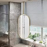 AYVADA Ovaler Boom-Spiegel, dekorativer Wand-Kosmetik-Make-up-Spiegel, hängende Vintage-Rasierspiegel für Schlafzimmer, Wohnzimmer, Kommode, Dekor mit Metallrahmen, Spiegel (Größe: 50 x 70 cm)