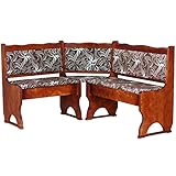 k koma Polster Eckbank Kiefer Holz, Calvados Farbe mit Polsterung MASSIVHOLZ - Blume DUNKEL (100 x 100)