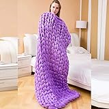 KIPOP Klobige Decke Praktische Chunky Knit Woolen Pure Color Handarbeit Wolle Schlafsofa Home Klimaanlage Decke