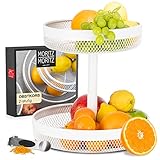 Moritz & Moritz Obst Etagere Weiß Metall – Moderne Obstschale Weiß – Obstkorb Etagere Weiß