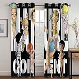 3D Cartoon-Junge-Alphabet Muster Schallschutz Vorhang 2Er Set Ösen Für Schlafzimmer Kinderzimmer, Gardinen Wohnzimmer Modern, Thermo Vorhänge Blickdicht Fensterdekoration 300X280cm