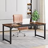Tribesigns Schreibtisch Computertisch 160 x 80 x 75 cm PC Tisch Bürotisch Arbeitstisch Esstisch in Schwarz für Home Office zu Hause Schreibtische, Konferenztisch