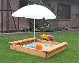 Promadino Sandkasten Maxi mit Abdeckung und Schirmhalter