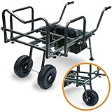 G8DS® XXL Angel Trolley Metall Karpfen Transportwagen Transportkarre Barrow Tacklekarre Karpfen Rod Pod für 3 Ruten