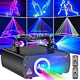 DJ Discolicht Partylicht | 3D RGB LED Party Licht mit Fernbedienung | Musik Sound Activated Disco Projektor Lichter mit DMX 512 | Beam Effekt Scan Licht für Party Bar Nachtclub KTV Live Show