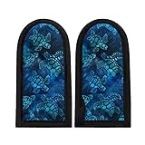 Coldinair Topflappen, Motiv: blaue Meeresschildkröten, hitzebeständig, aus Gusseisen, Topf, Pfannenhülse, Handschuh für Küche, Kochen, Backen