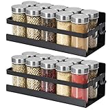 2 Stück Magnetisches Gewürzregal Hängend Kühlschrank Regal Wandregal Magnete Gewürzhalter Matt Schwarz Metall Küchenregal Gewürz Organizer Ohne Bohrung Selbstklebend Duschregal Spice Rack Schranktür