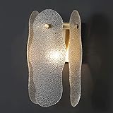 speesy Wandleuchte, Messing-Wandleuchte, geometrische Wandleuchte mit gehämmertem Glasschirm, Wandleuchte mit Kupfersockel, Wohnzimmer-Dekor-Beleuchtungskörper, E14-Schlafzimmer-Nachttischlampen