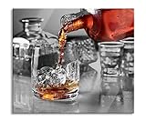 Whiskey im Whiskeyglas Herdabdeckplatte & Spritzschutz aus Echtglas | Für Herd-Kochfelder | 60x52 cm
