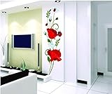 Mohnblumen Wandtattoo Wandaufkleber Abziehbilder Wohnkultur Stilvolle moderne Blumen Living Schlafzimmer Dekoration Küche