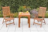 MERXX 3tlg. Vitoria Set, 2 Vitoria Klappsessel, 1 Balkonausziehtisch