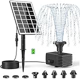 SZMP Solar Springbrunnen für aussen 3.5W DIY Solar Teichpumpe 2023 Upgraded,8 DIY Effekte mit 16.4ft Kabel Solarbrunnen,Solar schwimmender Fontäne Pumpe für Gartenteich,Vogel-Bad,Fisch-Behälter