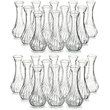 24 x Kleine Vasen für Tischdeko, Hewory Vase Glas Blumenvase Vintage Deko Glasvase Mini Vasen Set Vasen Klein Tischdeko Für Wohnzimmer Deko Modern Hochzeitsdeko