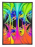 PSYWORK Schwarzlicht Stoffposter Neon | Wired Dimension | 0,5 x 0,7m | UV-aktiv | fluoreszierend | Wandbehang Stoffbanner Poster Wandbild Kunstdruck Dekobild Dekoration Wandteppich