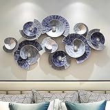 Wanddeko Metall 3D Kreativer Farbverlauf Blau Wandbilder Wohnzimmer Schlafzimmer Modern Handgemachte Wandskulpturen Deko Wanddekoration