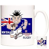 Neuseeland-Rugby-Tasse, 325 ml, Neuseeland-Leidenschaft über Rugby. Fantastisches Geschenk für Fans der Weltmeisterschaft Rugby