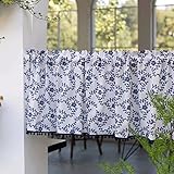 USbelff Reben Privatsphäre Scheibengardine Blumen Bistrogardine Blickdicht Vorhang für Wohnzimmer Schlafzimmer Kinderzimmer Küche Wohnzimmer Landhaus Fensterschal Bistrogardine, Hx B 50x150cm