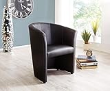 DELIFE Clubsessel Pieder Schwarz gepolstert Kunstleder Cocktailsessel Designsessel