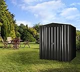 Globel Industries Metall Garten Gerätehaus Gartenhaus 6x5 anthrazit // 171x144x193 cm (BxTxH) // 2,4m² // Gerätehaus Metall Satteldach