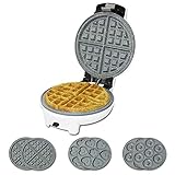 Cecotec Waffeleisen Fun Gofrestone.RockStone Antihaftbeschichtung, 3 austauschbare Platten (Waffeln, Saloons, Muffins) Spülmaschinenfest, 700 W.