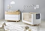 Kinderzimmer Babyzimmer Spar-Set Boks breit von Pinolino, mit Kinderbett und breiter Wickelkommode, weiß