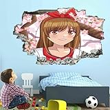 3D-Wandaufkleber, zertrümmerte Cartoon-Figur, Wandtattoo-Kunst, abnehmbares Poster, Kirschblüten, Wandgemälde, Dekorationen für Zuhause, Wohnzimmer, Babyzimmer, Vitrine, Kinderzimmer, Wanddekoration