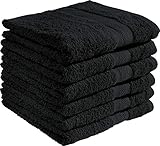 REDBEST Handtuchset, Frottierset 6er-Pack Chicago - saugstark, strapazierfähig, ideal für Reisen, Sport - schwarz Größe 50x80 cm (weitere Farben)