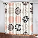 ARMOQ Verdunkelungsvorhang mit Ösen - Rosa Kreis-Leopard-Zusammenfassung 137x280CM x 2 2-teiliges Set, 3D Gardinen, für Wohnzimmer, Schlafzimmer, Vorhang mit Ösen, blickdichter Verdunkelungsvorhang z