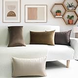 MEKAJUS Braune Kissenbezüge, 30,5 x 50,8 cm, 4 Stück, samtweich, dekorative Kissenbezüge, Heimdekoration, Couch-Kissenbezüge für Couch, Sofa, Bett, Wohnzimmer (Braun)